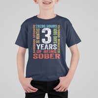 3 Years Of Being Sober T Shirt For Kid 3 Years Sobriety Anniversary Addiction Recovery