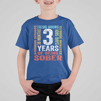 3 Years Of Being Sober T Shirt For Kid 3 Years Sobriety Anniversary Addiction Recovery