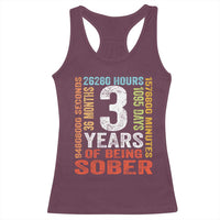 3 Years Of Being Sober Racerback Tank Top 3 Years Sobriety Anniversary Addiction Recovery