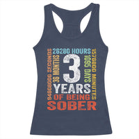 3 Years Of Being Sober Racerback Tank Top 3 Years Sobriety Anniversary Addiction Recovery