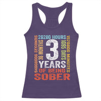 3 Years Of Being Sober Racerback Tank Top 3 Years Sobriety Anniversary Addiction Recovery