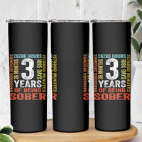 3 Years Of Being Sober Skinny Tumbler 3 Years Sobriety Anniversary Addiction Recovery