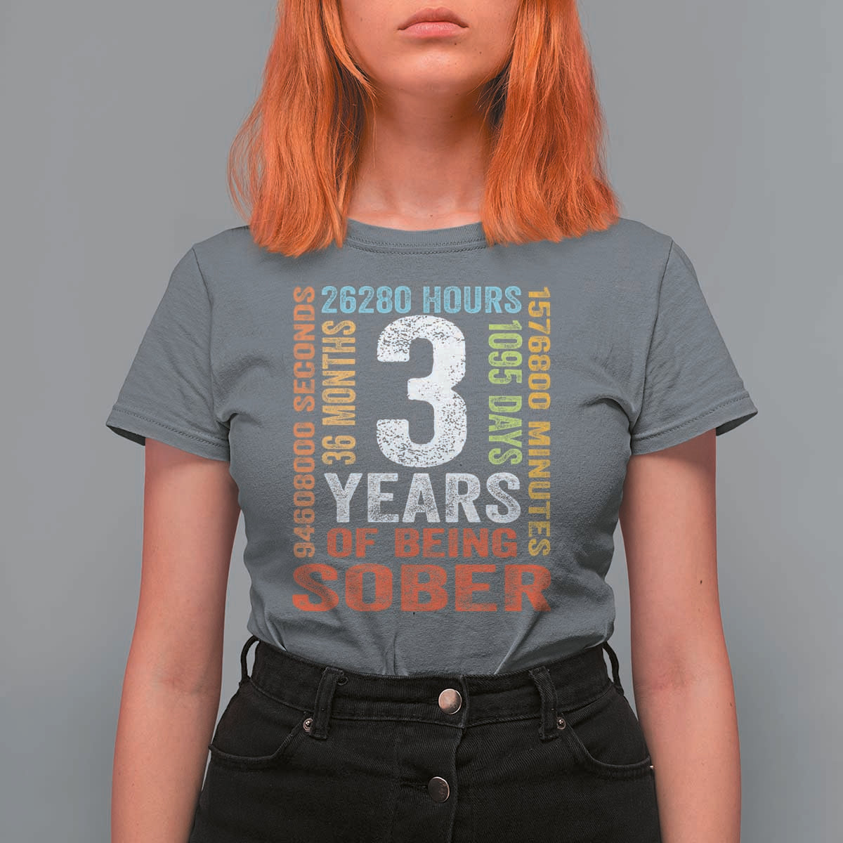 3 Years Of Being Sober T Shirt For Women 3 Years Sobriety Anniversary Addiction Recovery
