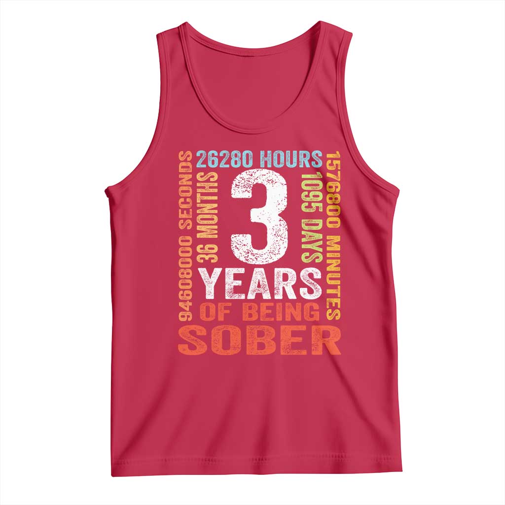 3 Years Of Being Sober Tank Top 3 Years Sobriety Anniversary Addiction Recovery