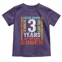 3 Years Of Being Sober Toddler T Shirt 3 Years Sobriety Anniversary Addiction Recovery