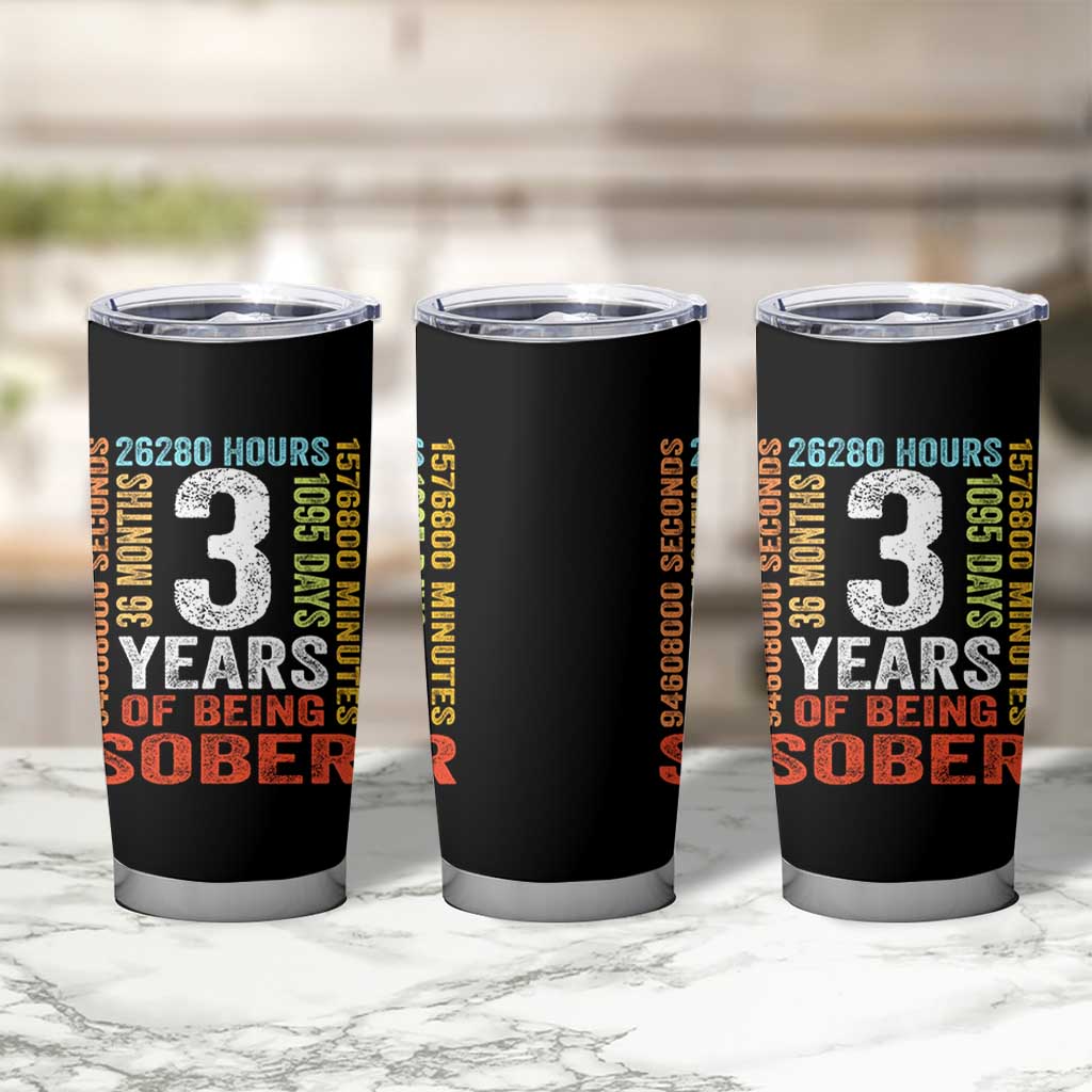 3 Years Of Being Sober Tumbler Cup 3 Years Sobriety Anniversary Addiction Recovery