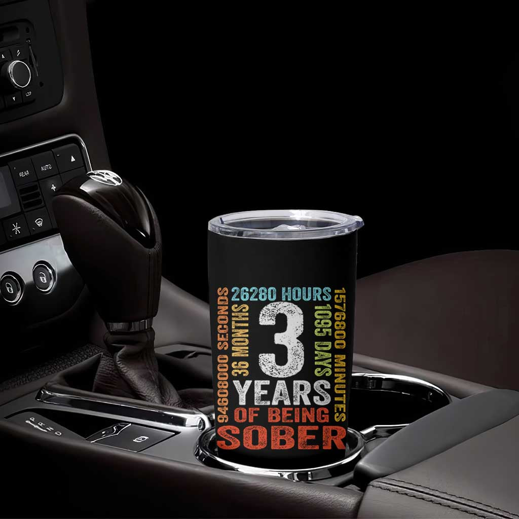 3 Years Of Being Sober Tumbler Cup 3 Years Sobriety Anniversary Addiction Recovery