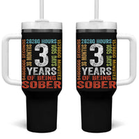 3 Years Of Being Sober Tumbler With Handle 3 Years Sobriety Anniversary Addiction Recovery