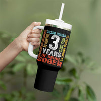 3 Years Of Being Sober Tumbler With Handle 3 Years Sobriety Anniversary Addiction Recovery