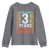 3 Years Of Being Sober Youth Sweatshirt 3 Years Sobriety Anniversary Addiction Recovery