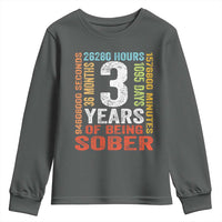3 Years Of Being Sober Youth Sweatshirt 3 Years Sobriety Anniversary Addiction Recovery