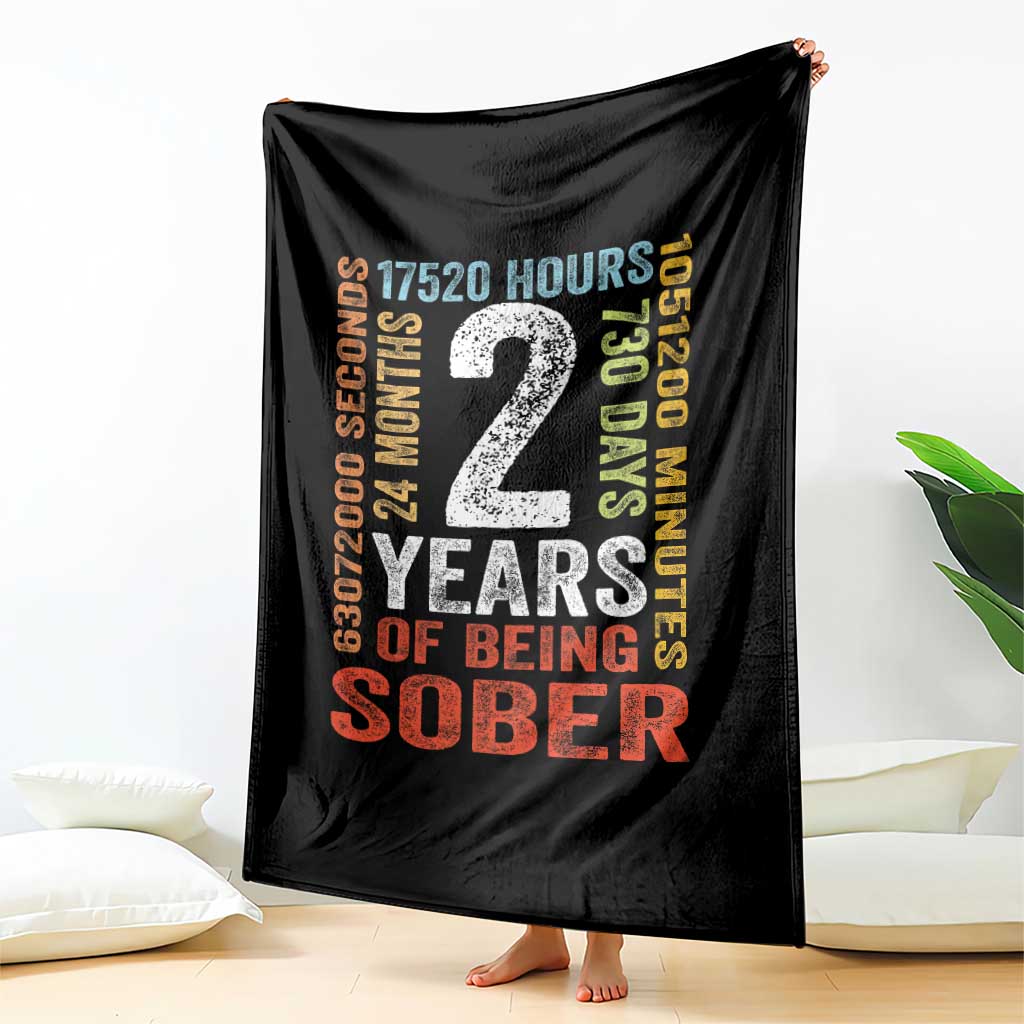 2 Years Of Being Sober Throw Blanket 2 Years Sobriety Anniversary Addiction Recovery