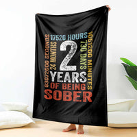 2 Years Of Being Sober Throw Blanket 2 Years Sobriety Anniversary Addiction Recovery