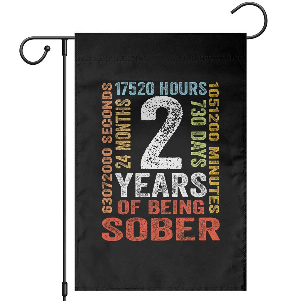 2 Years Of Being Sober Garden Flag 2 Years Sobriety Anniversary Addiction Recovery