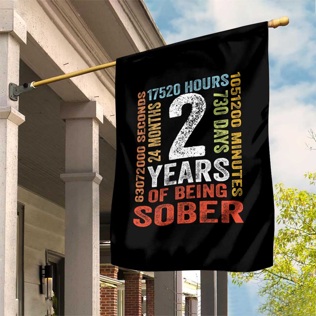 2 Years Of Being Sober Garden Flag 2 Years Sobriety Anniversary Addiction Recovery