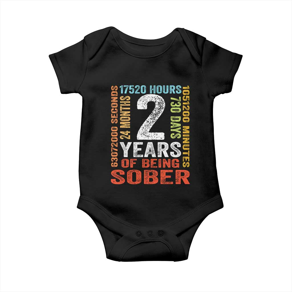 2 Years Of Being Sober Baby Onesie 2 Years Sobriety Anniversary Addiction Recovery