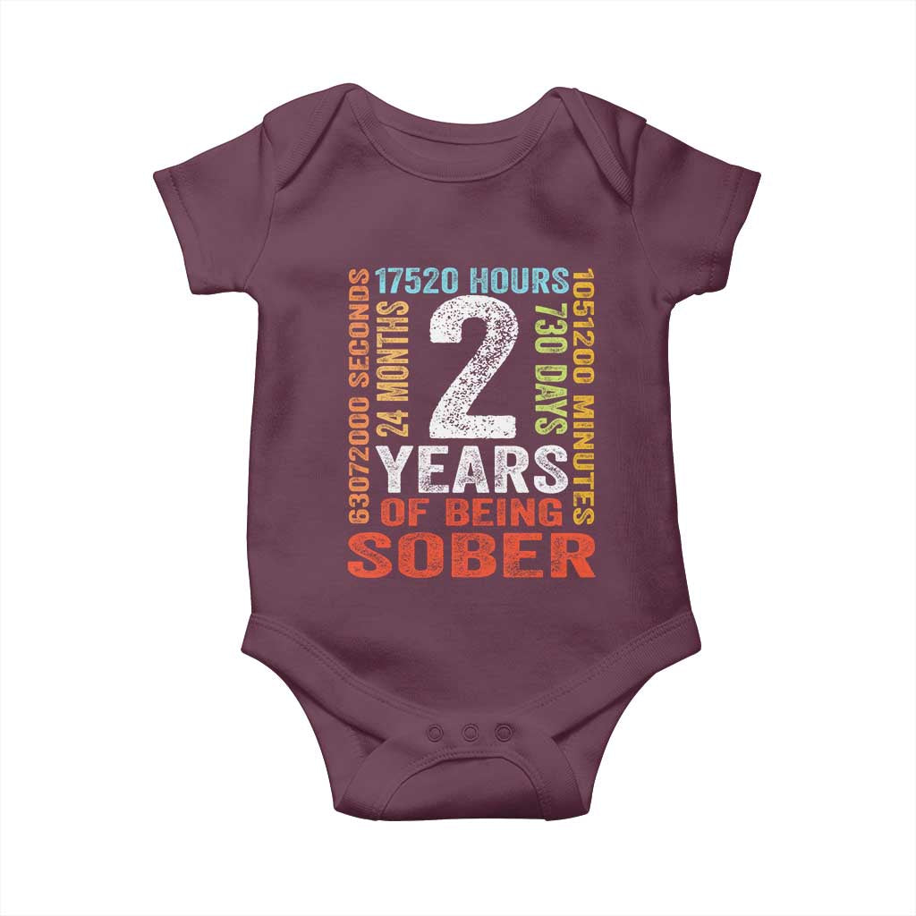2 Years Of Being Sober Baby Onesie 2 Years Sobriety Anniversary Addiction Recovery