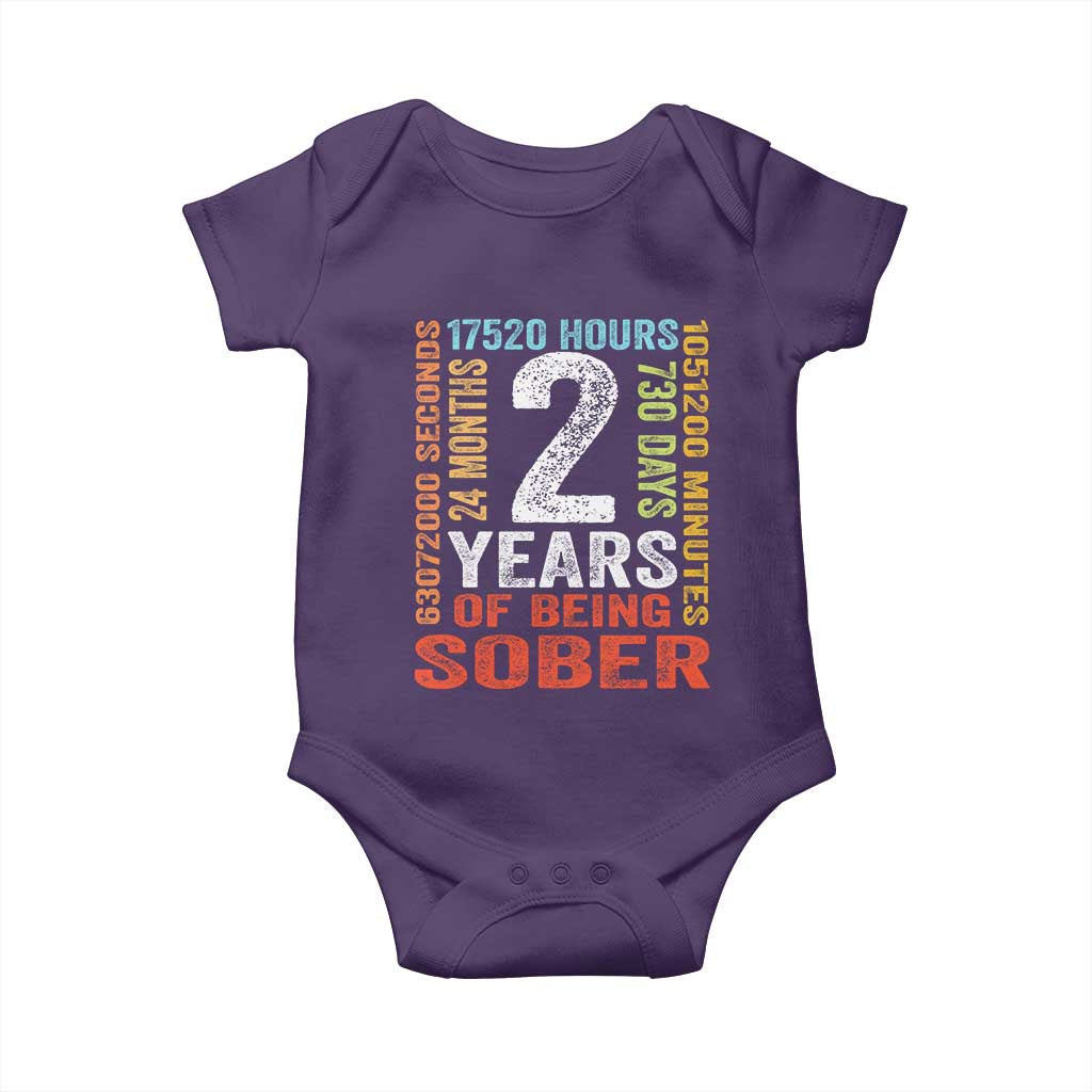 2 Years Of Being Sober Baby Onesie 2 Years Sobriety Anniversary Addiction Recovery