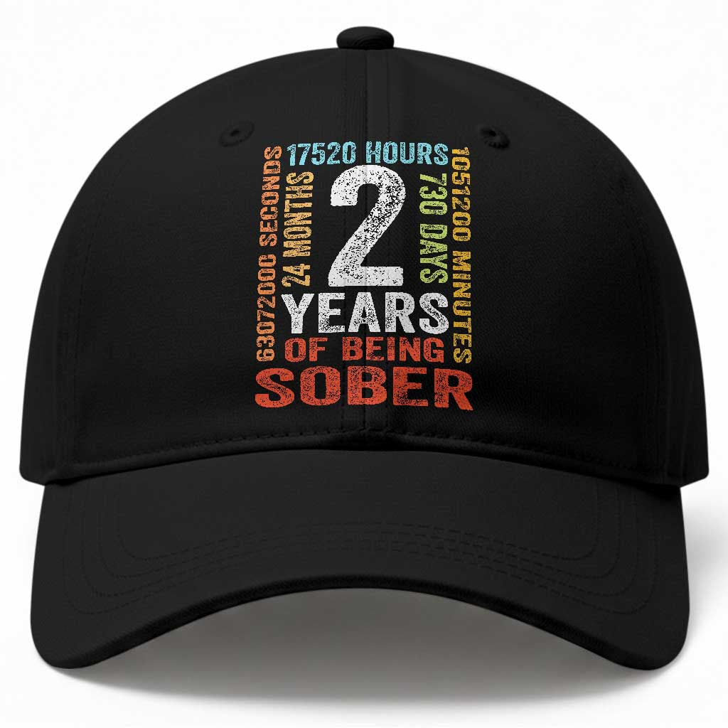 2 Years Of Being Sober Baseball Cap 2 Years Sobriety Anniversary Addiction Recovery