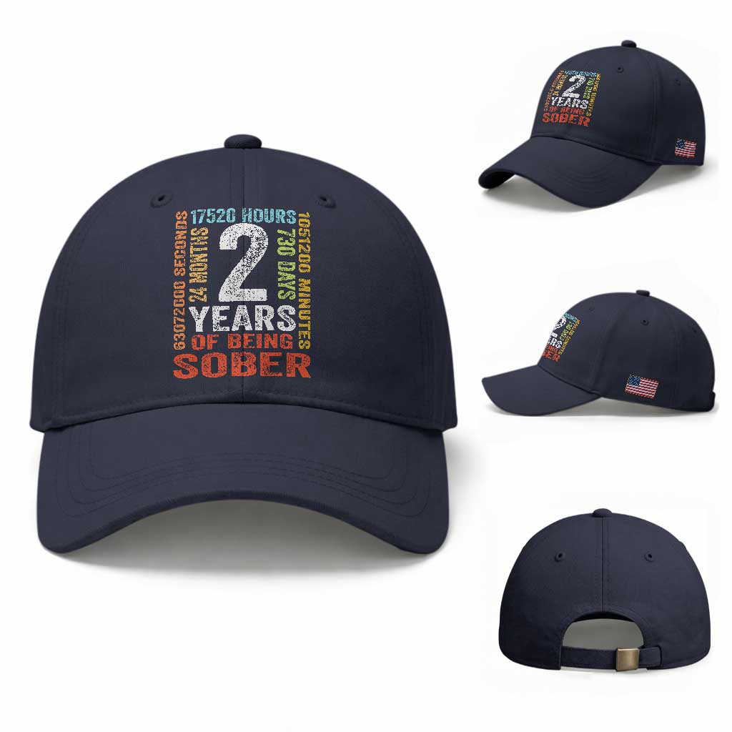 2 Years Of Being Sober Baseball Cap 2 Years Sobriety Anniversary Addiction Recovery