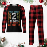 2 Years Of Being Sober Plaid Pajama Set 2 Years Sobriety Anniversary Addiction Recovery