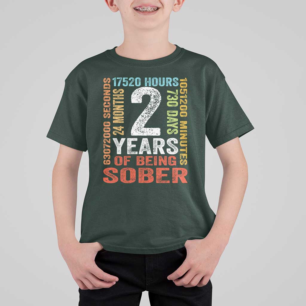 2 Years Of Being Sober T Shirt For Kid 2 Years Sobriety Anniversary Addiction Recovery