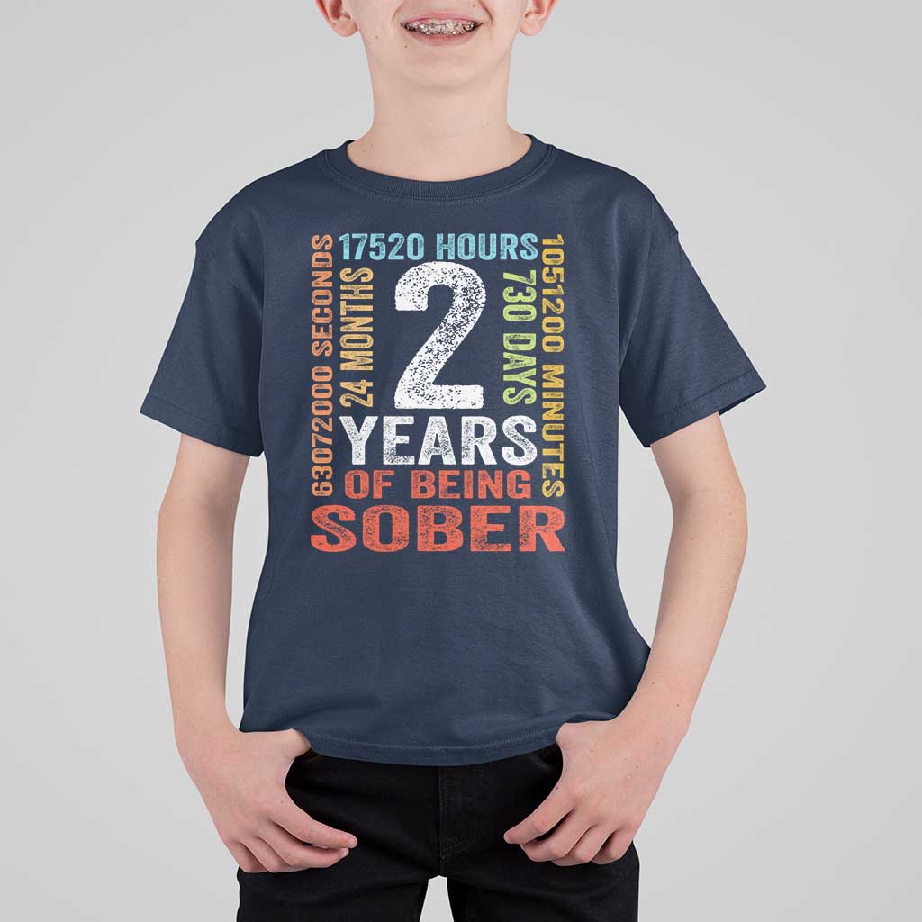 2 Years Of Being Sober T Shirt For Kid 2 Years Sobriety Anniversary Addiction Recovery
