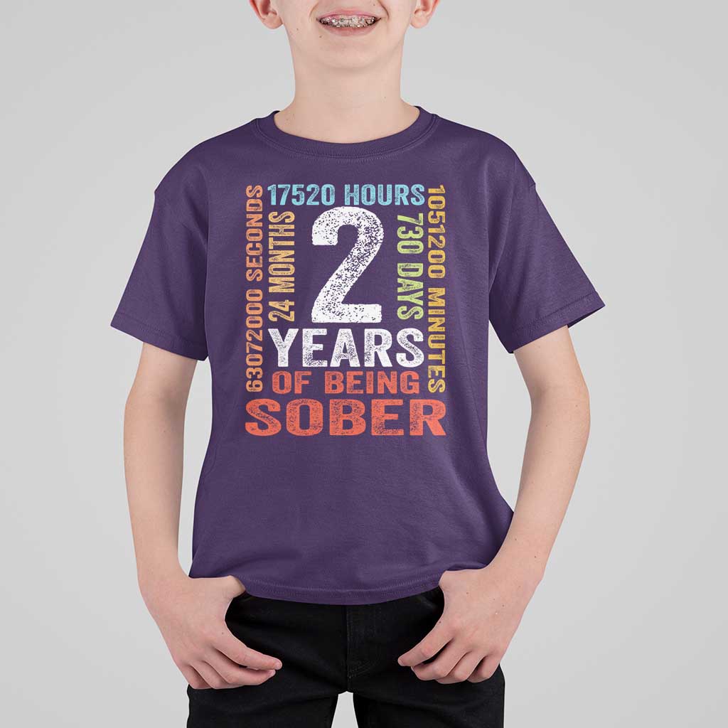 2 Years Of Being Sober T Shirt For Kid 2 Years Sobriety Anniversary Addiction Recovery