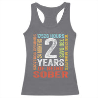 2 Years Of Being Sober Racerback Tank Top 2 Years Sobriety Anniversary Addiction Recovery