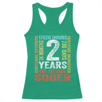 2 Years Of Being Sober Racerback Tank Top 2 Years Sobriety Anniversary Addiction Recovery