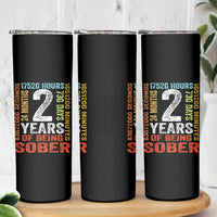 2 Years Of Being Sober Skinny Tumbler 2 Years Sobriety Anniversary Addiction Recovery