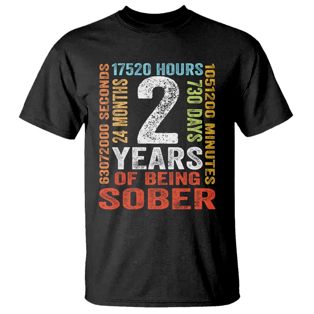 2 Years Of Being Sober T Shirt 2 Years Sobriety Anniversary Addiction Recovery