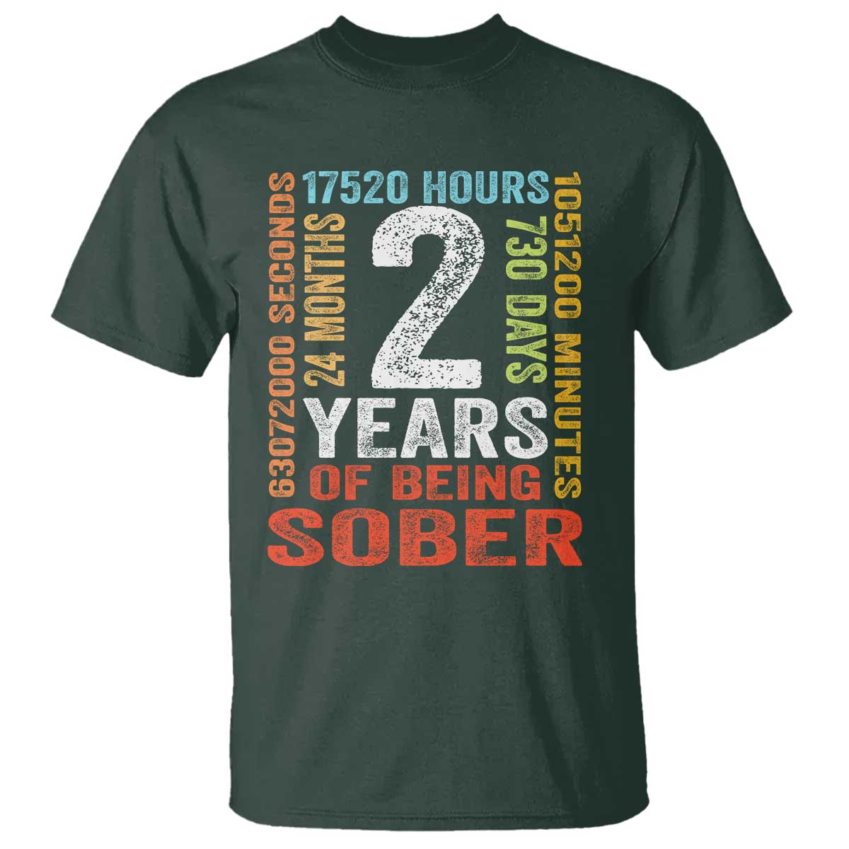 2 Years Of Being Sober T Shirt 2 Years Sobriety Anniversary Addiction Recovery