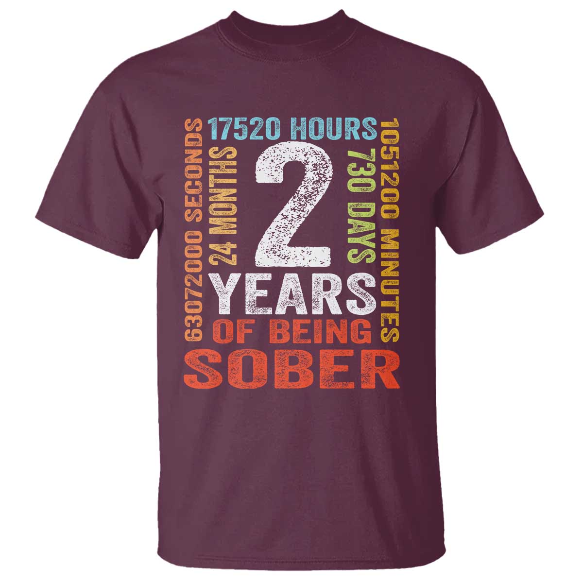 2 Years Of Being Sober T Shirt 2 Years Sobriety Anniversary Addiction Recovery
