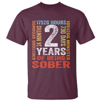 2 Years Of Being Sober T Shirt 2 Years Sobriety Anniversary Addiction Recovery