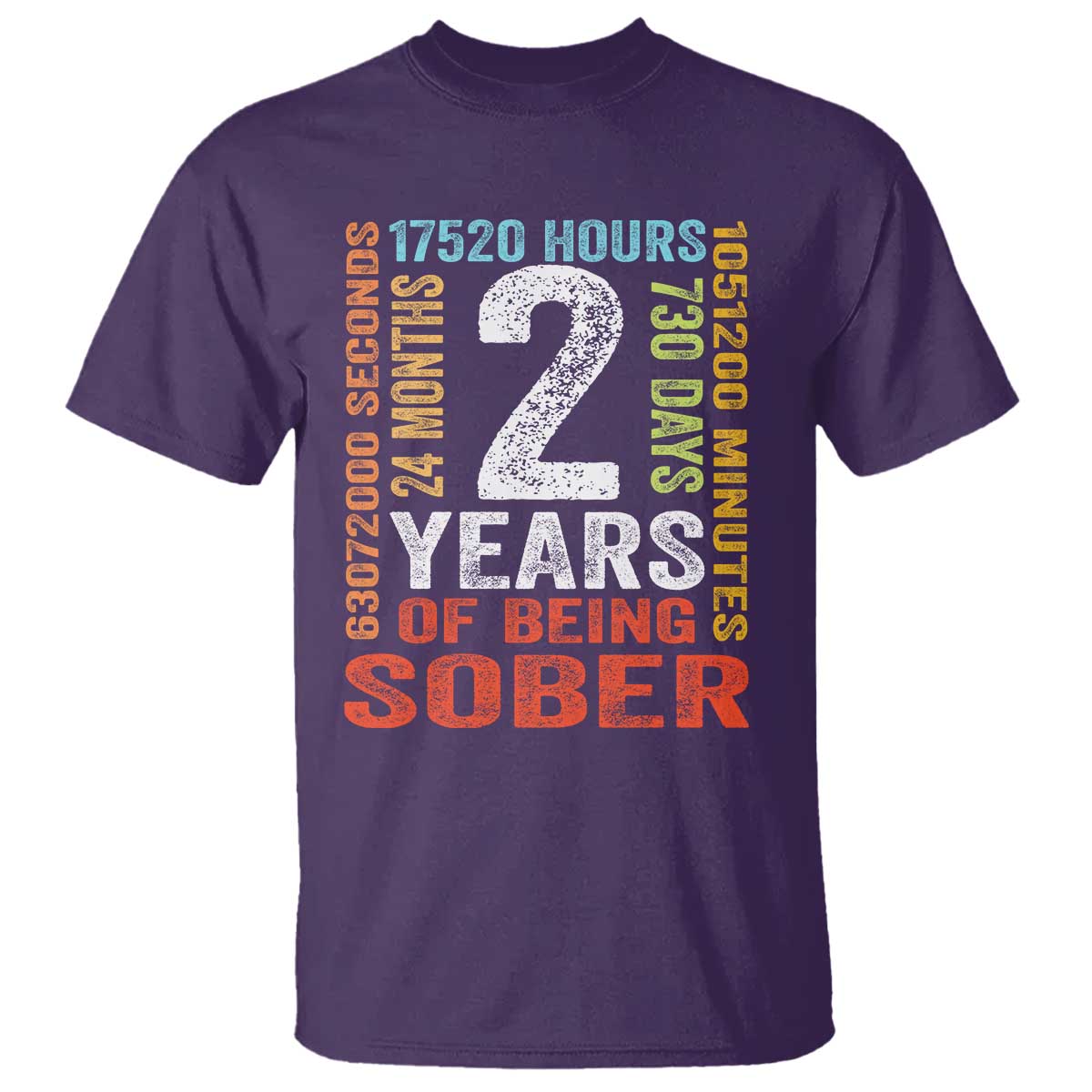 2 Years Of Being Sober T Shirt 2 Years Sobriety Anniversary Addiction Recovery