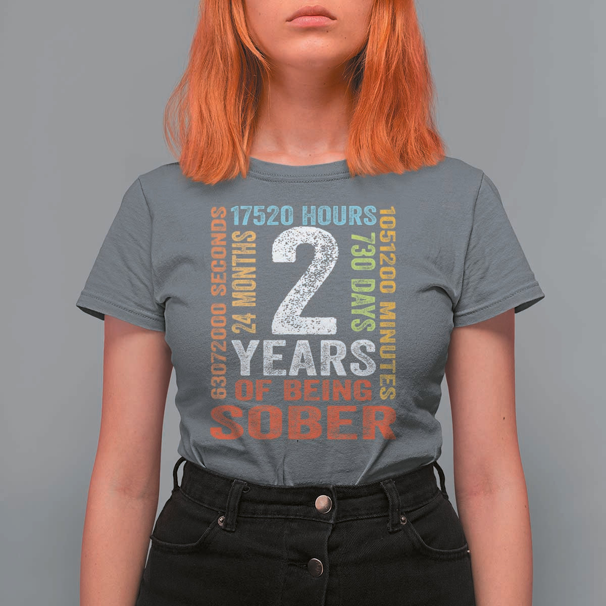 2 Years Of Being Sober T Shirt For Women 2 Years Sobriety Anniversary Addiction Recovery