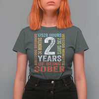 2 Years Of Being Sober T Shirt For Women 2 Years Sobriety Anniversary Addiction Recovery