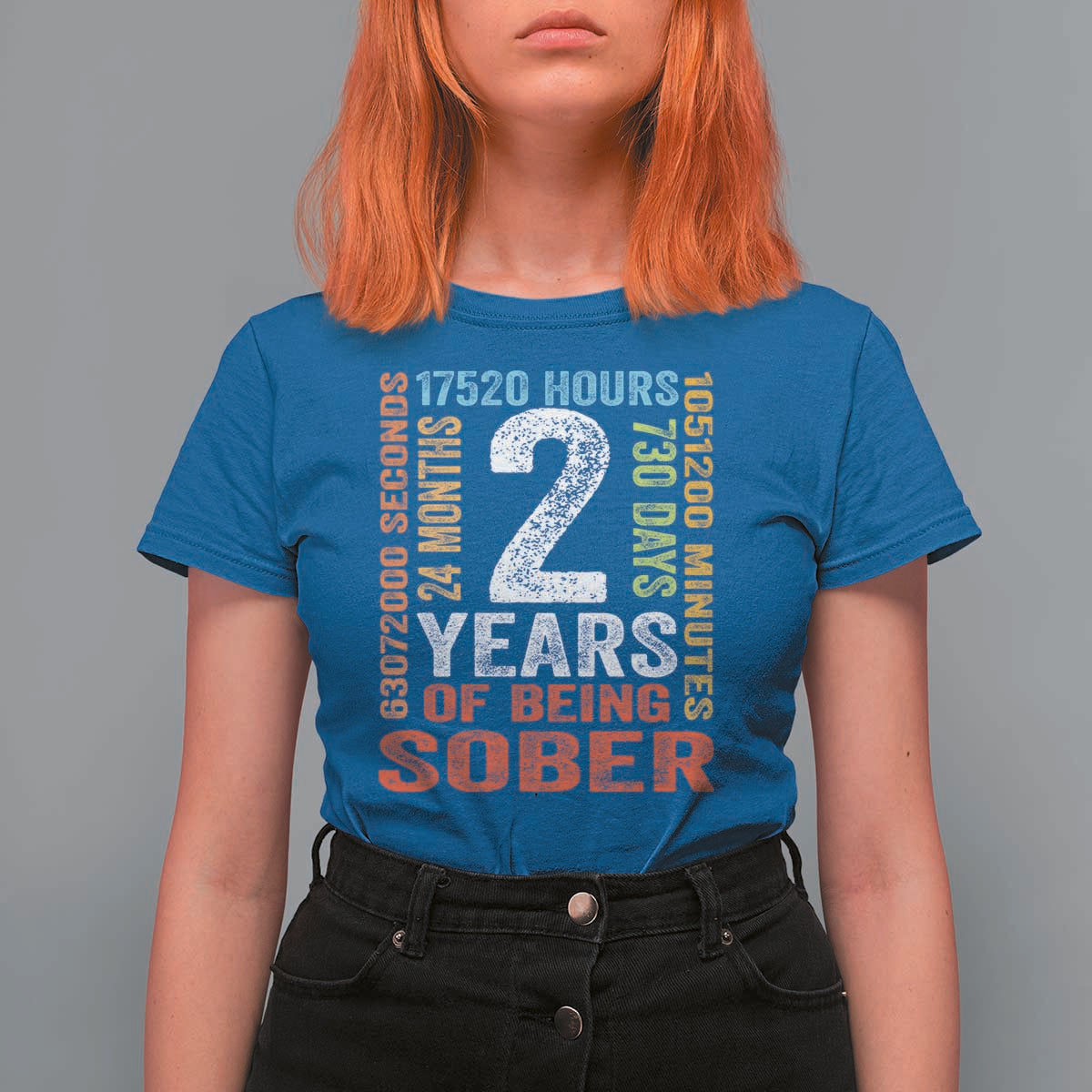 2 Years Of Being Sober T Shirt For Women 2 Years Sobriety Anniversary Addiction Recovery