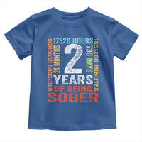 2 Years Of Being Sober Toddler T Shirt 2 Years Sobriety Anniversary Addiction Recovery