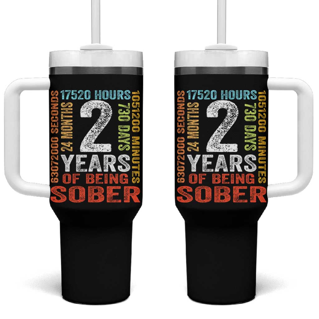 2 Years Of Being Sober Tumbler With Handle 2 Years Sobriety Anniversary Addiction Recovery