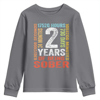 2 Years Of Being Sober Youth Sweatshirt 2 Years Sobriety Anniversary Addiction Recovery
