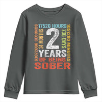 2 Years Of Being Sober Youth Sweatshirt 2 Years Sobriety Anniversary Addiction Recovery