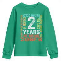 2 Years Of Being Sober Youth Sweatshirt 2 Years Sobriety Anniversary Addiction Recovery