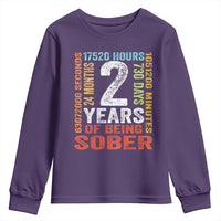 2 Years Of Being Sober Youth Sweatshirt 2 Years Sobriety Anniversary Addiction Recovery