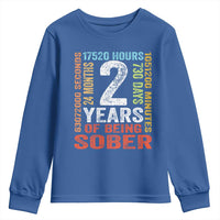 2 Years Of Being Sober Youth Sweatshirt 2 Years Sobriety Anniversary Addiction Recovery