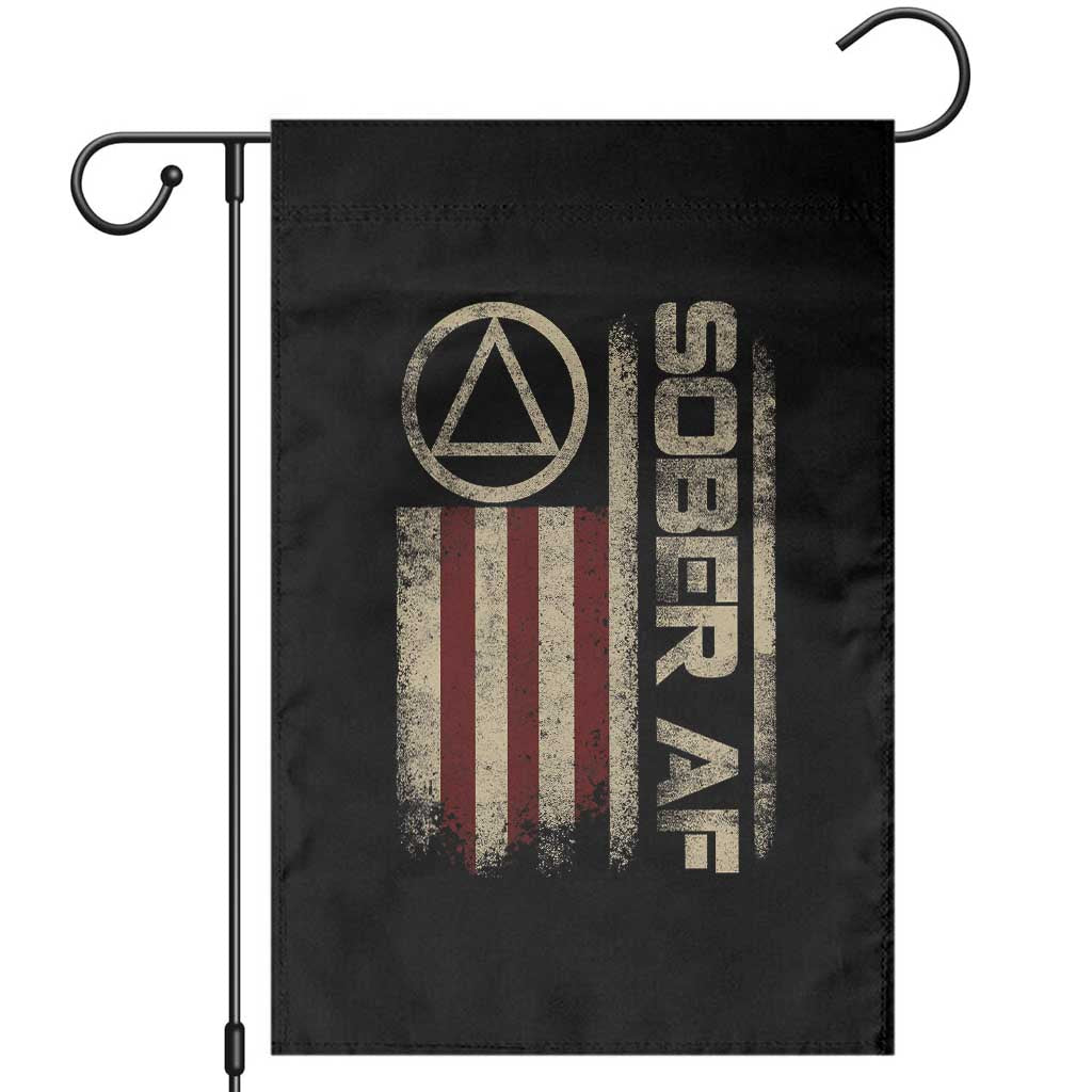 Sober AF Garden Flag Alcoholism Addiction Recovery Rehabilitation Vintage American Flag
