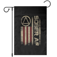 Sober AF Garden Flag Alcoholism Addiction Recovery Rehabilitation Vintage American Flag
