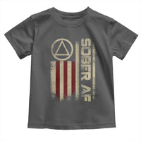 Sober AF Toddler T Shirt Alcoholism Addiction Recovery Rehabilitation Vintage American Flag