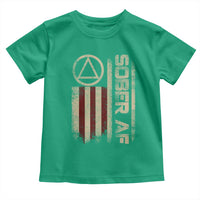 Sober AF Toddler T Shirt Alcoholism Addiction Recovery Rehabilitation Vintage American Flag
